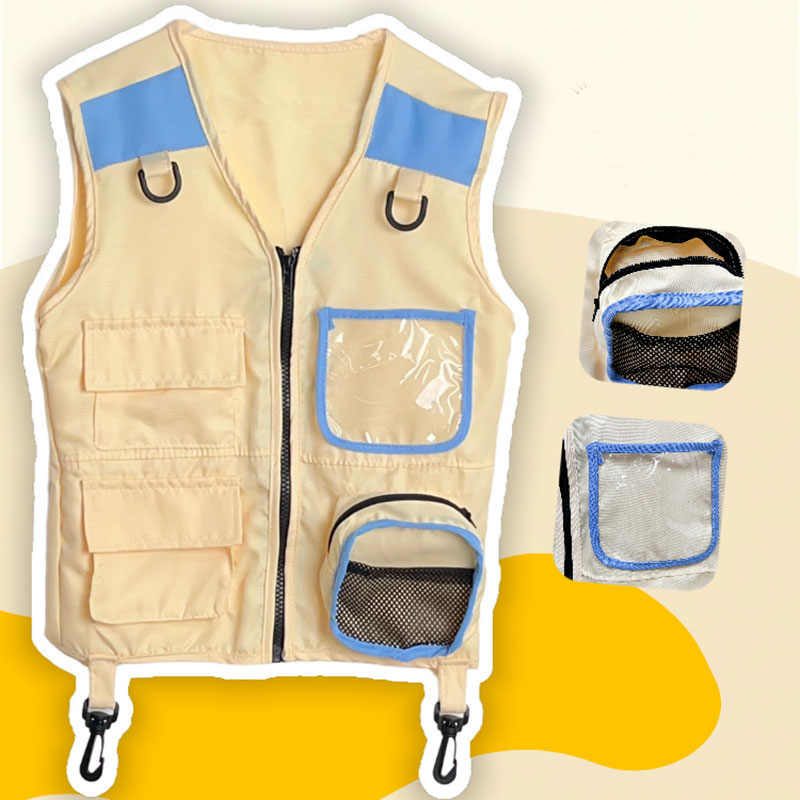Kids Outdoor Wagon - Children Explorer Vest Pretend Play Cosplay