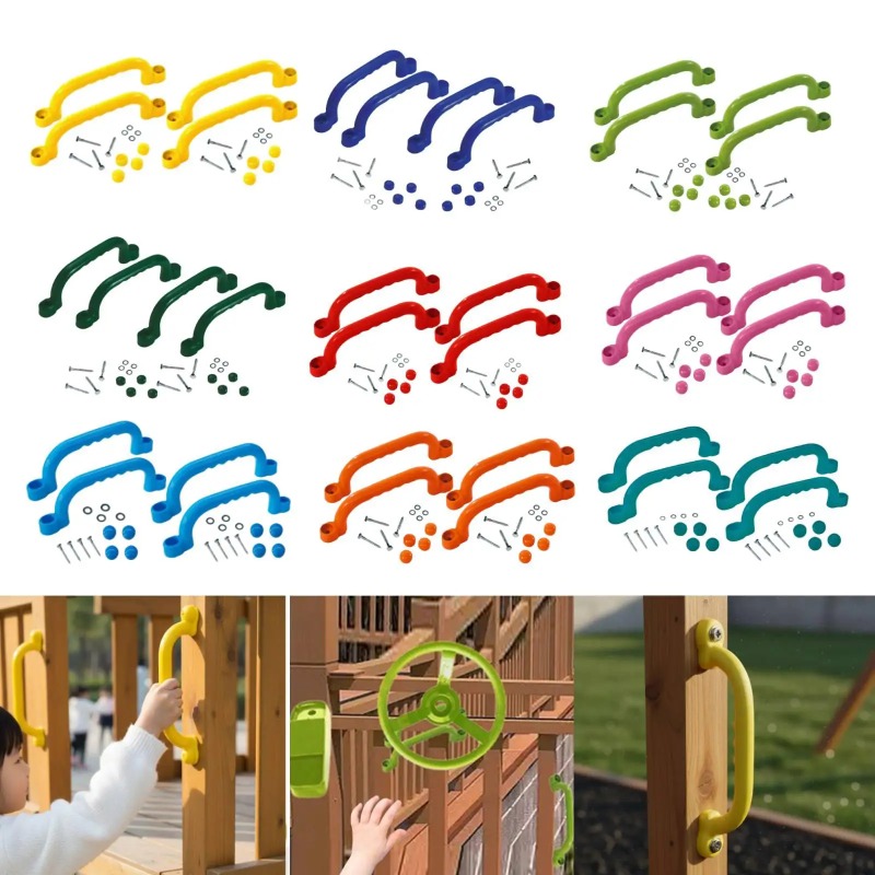 Kids Outdoor Climbing Equipment - 4 Pieces Climbing Frame Handles Kids