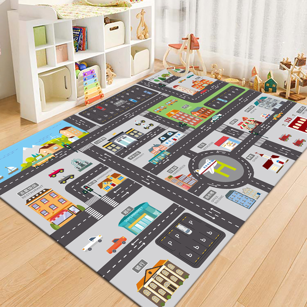 Kids Outdoor Mat - VIKAMA City Road Map Kids Play