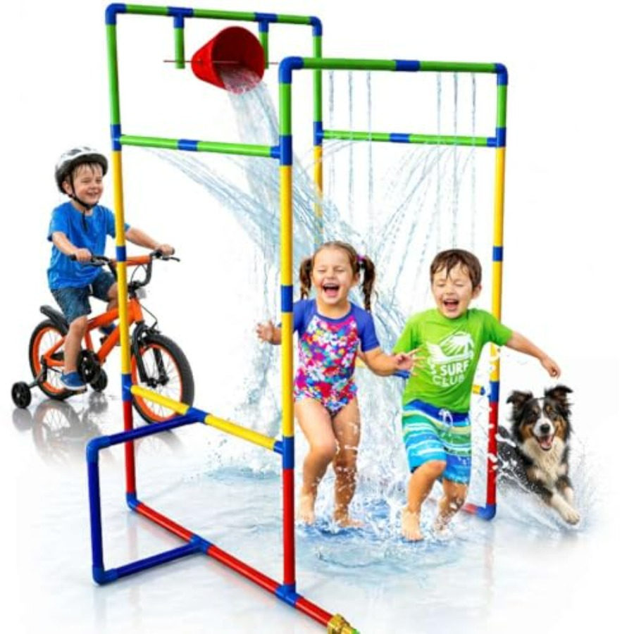 Kids Outdoor Water Sprinkler - Outdoor backyard water park sprinkler tunnel
