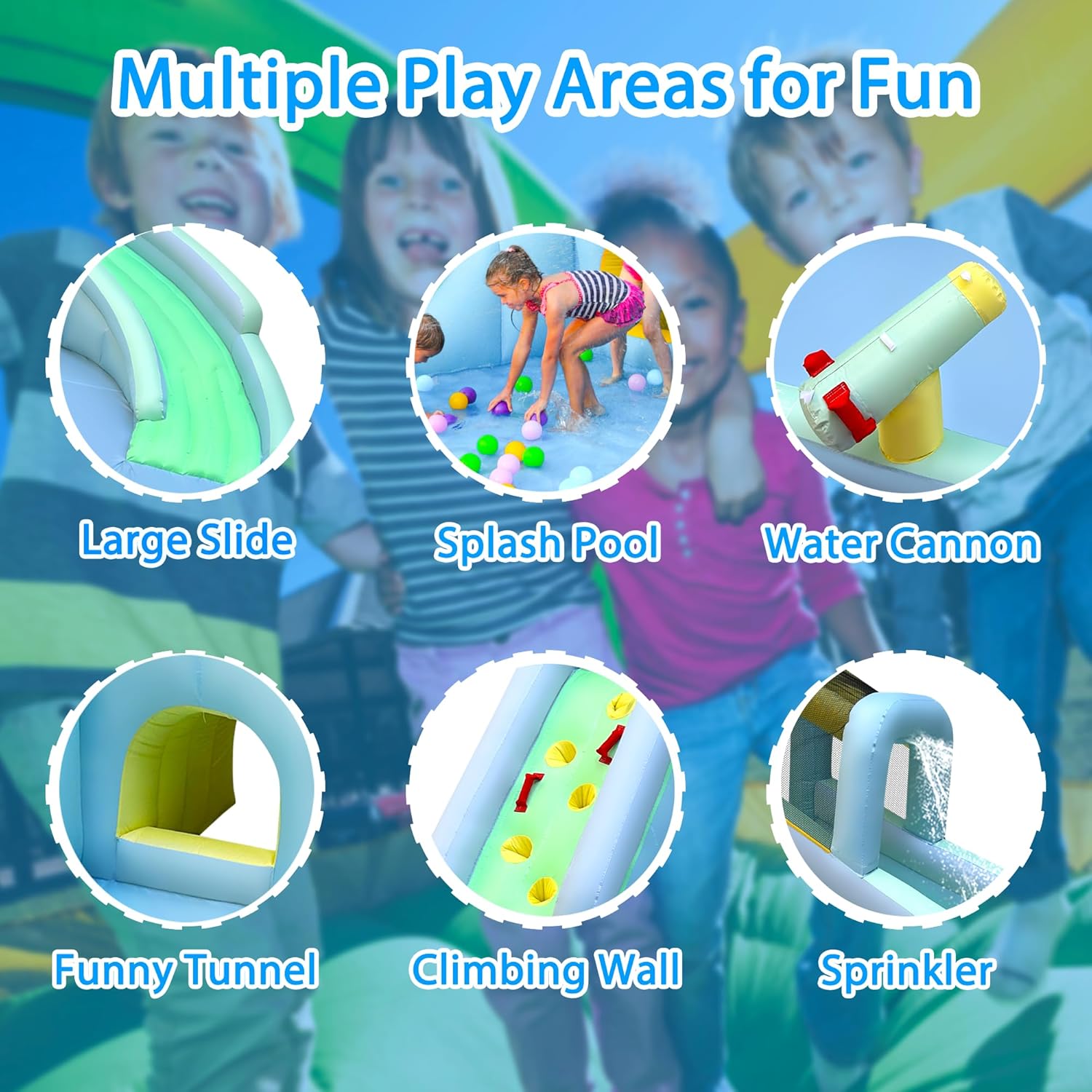 6-in-1 Inflatable Kids Bounce  - đánh giá và giá Kids Outdoor Inflatable Water Slide