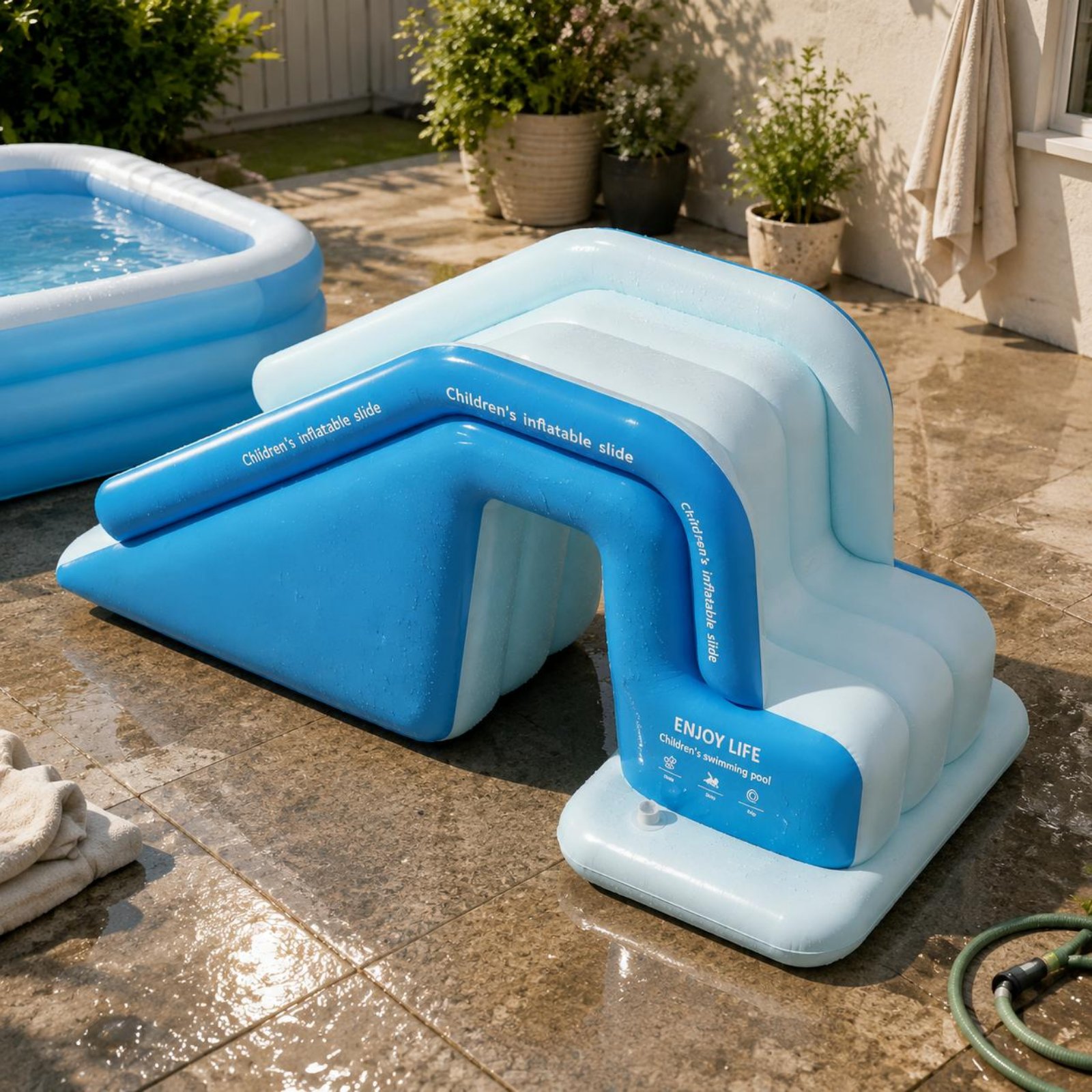 Inflatable Pool Slide Foldable - đánh giá và giá Kids Outdoor Inflatable Water Slide