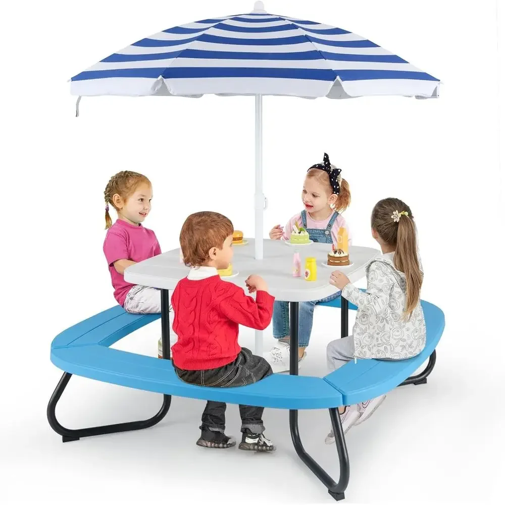 8-Person Kids Picnic Table wit - đánh giá và giá Kids Outdoor Umbrella