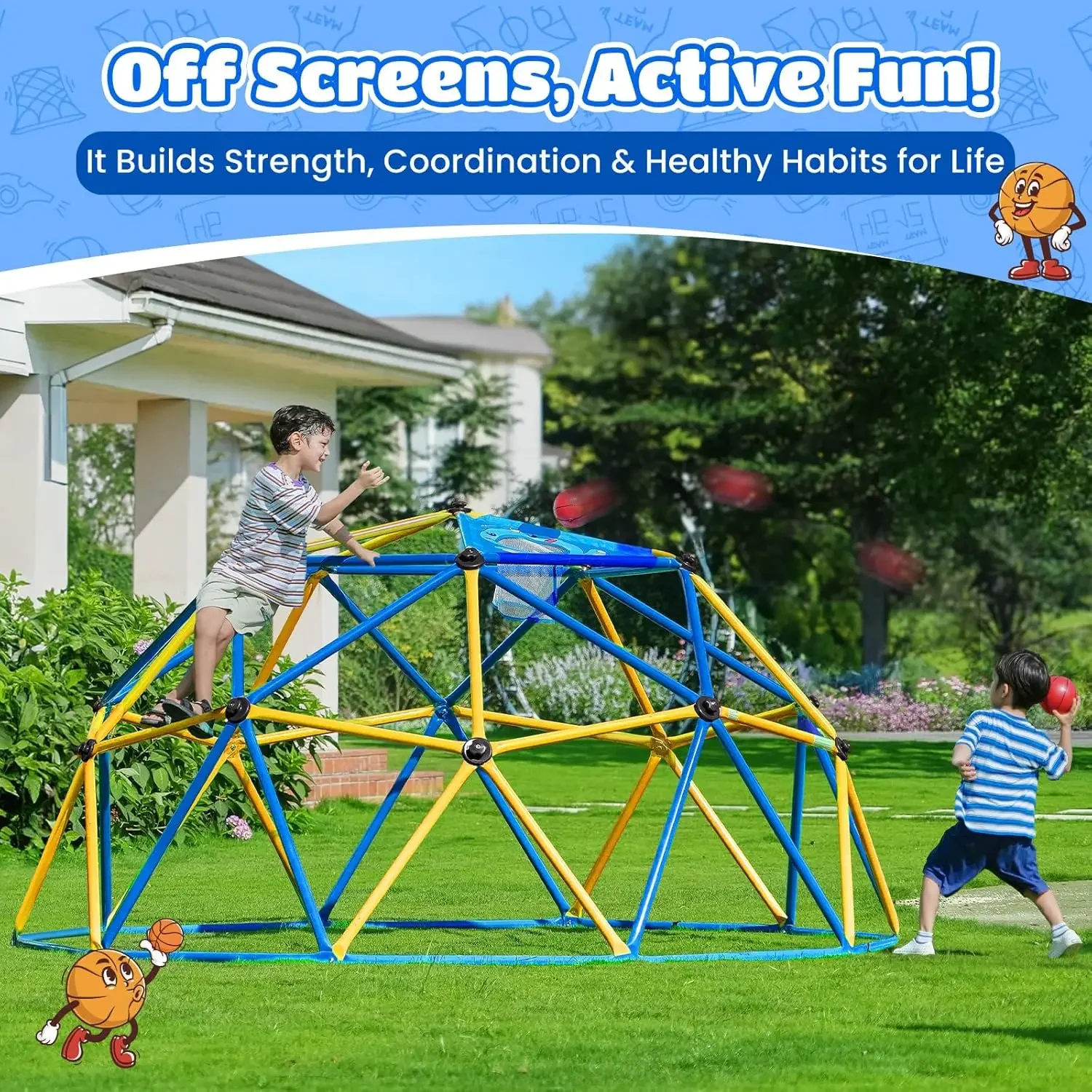 Zupapa 10FT Climbing Dome, Out - đánh giá và giá Kids Outdoor Jungle Gym Dome