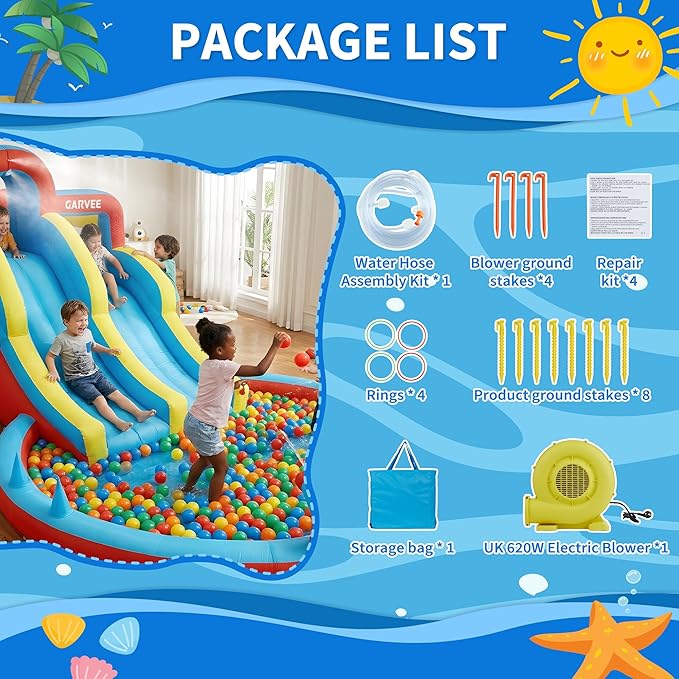 All-Season 8-in-1 Inflatable W - đánh giá và giá Kids Outdoor Inflatable Water Slide