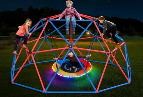Clim Dome Swing Set with LED S - đánh giá và giá Kids Outdoor Jungle Gym Dome