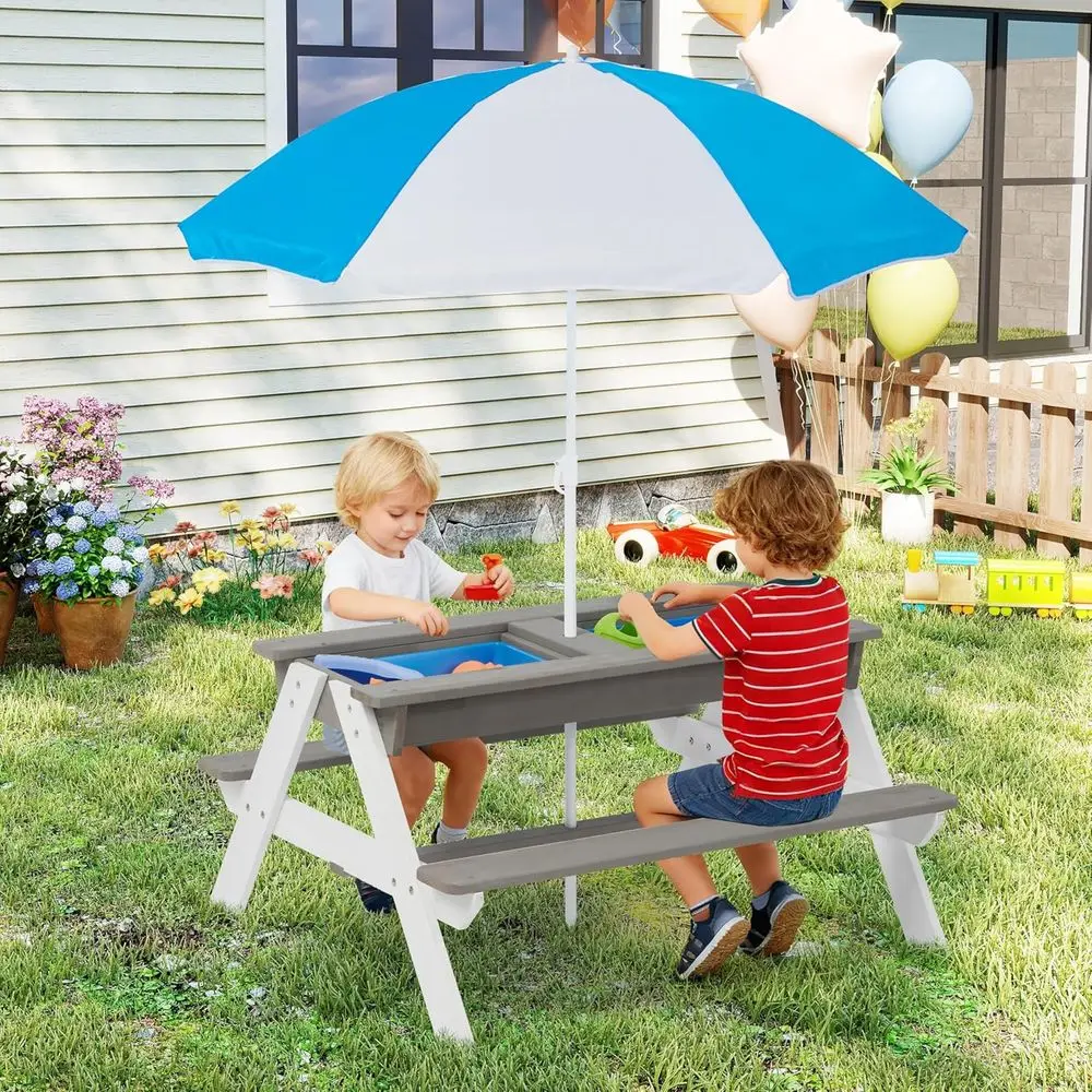Convertible 3-in-1 Wooden Picn - đánh giá và giá Kids Outdoor Umbrella