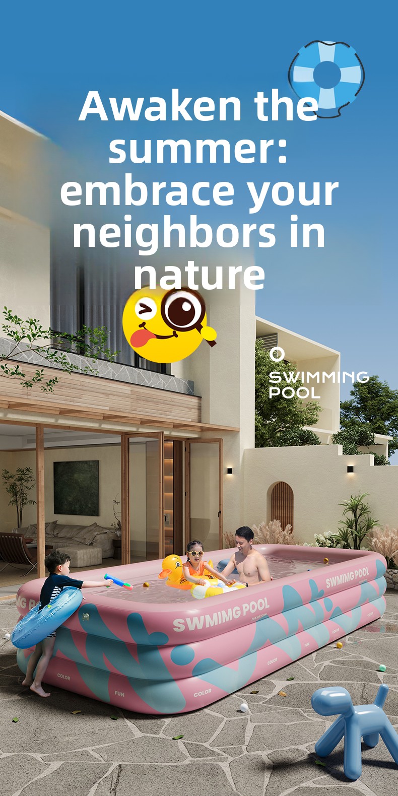 Inflatable Pool With Sunshade  - đánh giá và giá Kids Outdoor Inflatable Water Slide