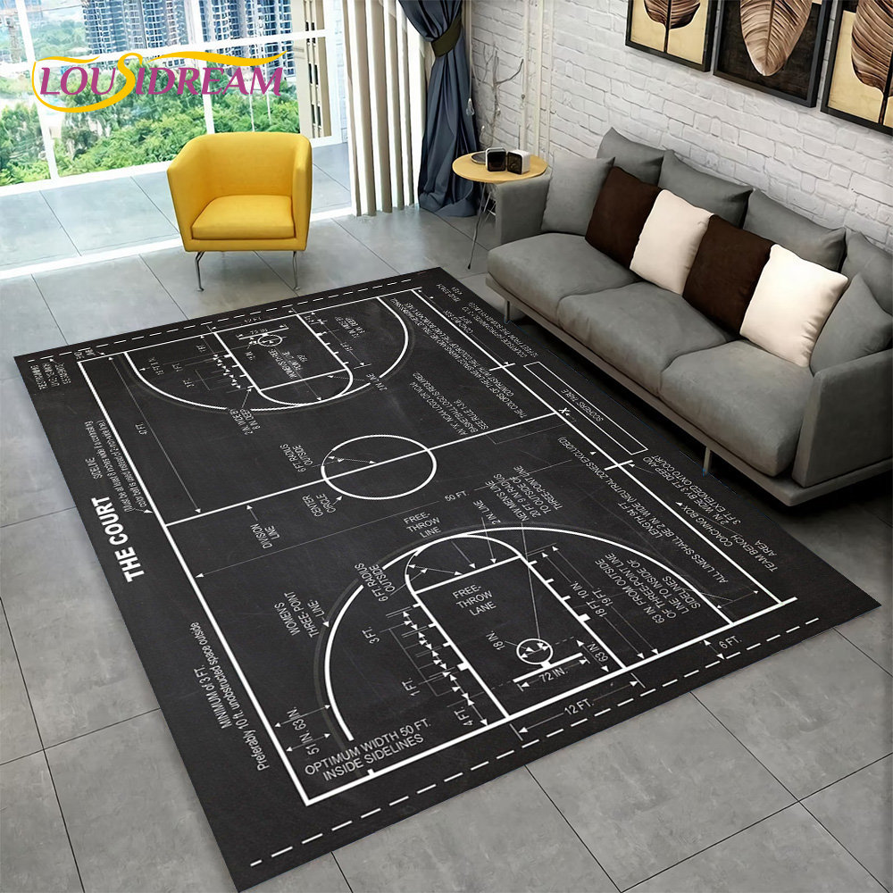 3D Basketball Cour Cartoon Are - đánh giá và giá Kids Outdoor Mat