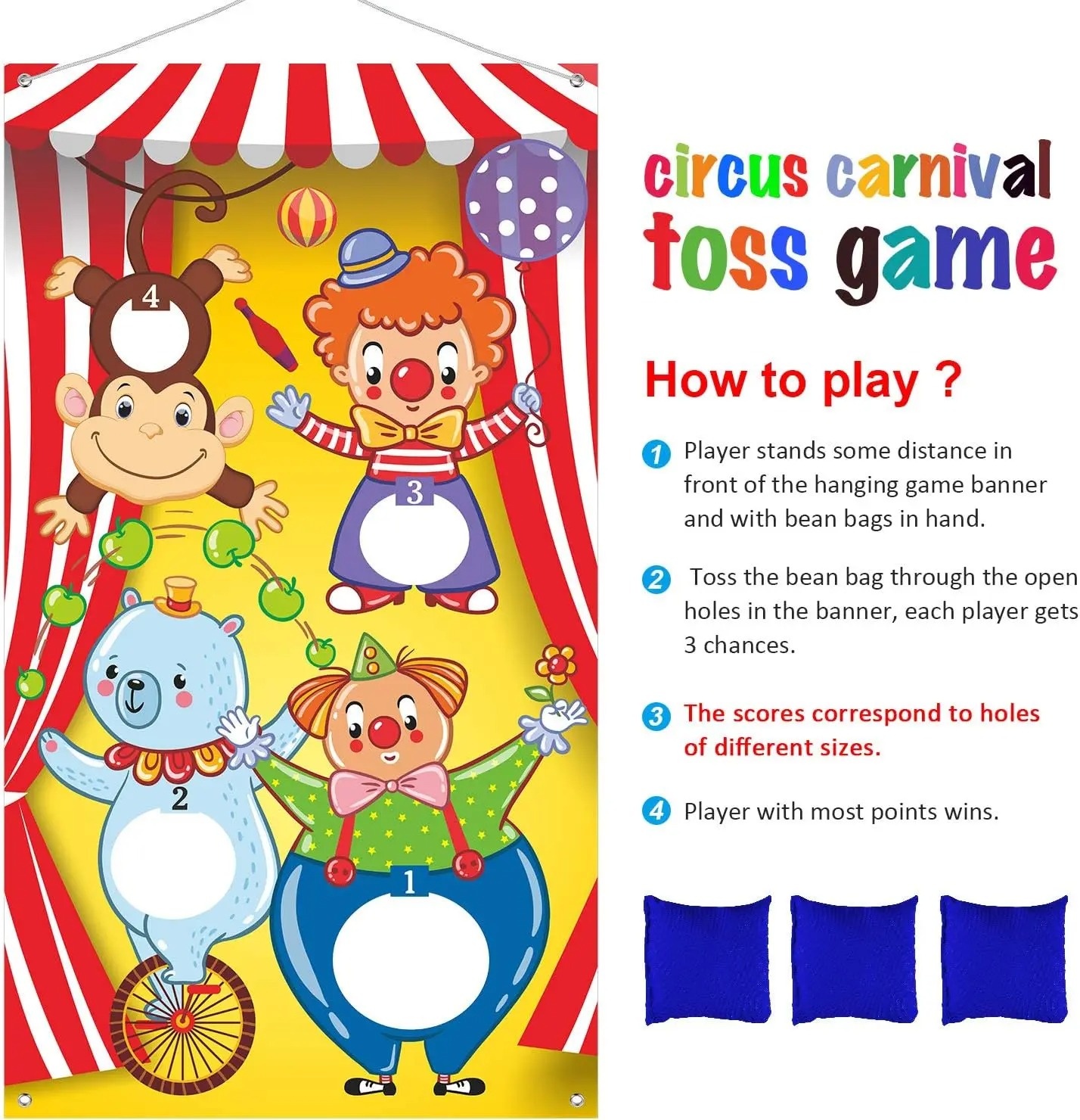 Circus Clown Monkey Bear Bean  - đánh giá và giá Kids Outdoor Bean Bag