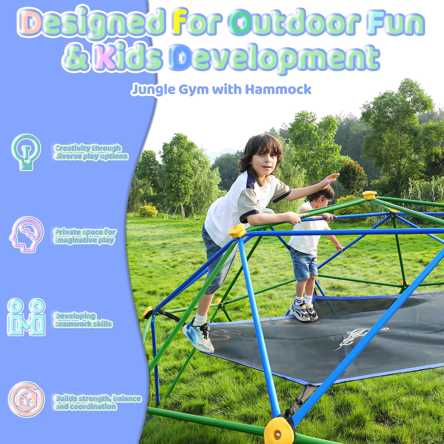 10FT Climbing Dome with Hammoc - đánh giá và giá Kids Outdoor Jungle Gym Dome